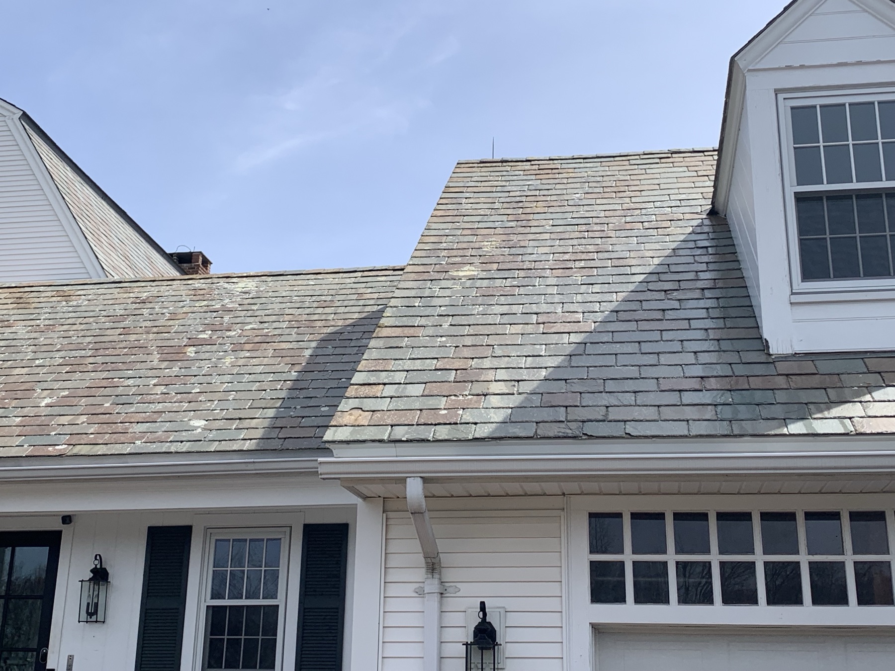 Clean roof after soft wash treatment